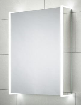 Sensio Ainsley 564 x 700mm Single Door Diffused LED Side Strips Mirror Cabinet