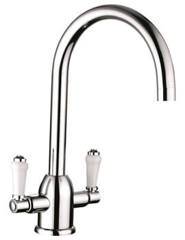 Clearwater Dephini C Twin Lever Monobloc Kitchen Sink Mixer Tap - Image