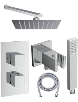 Saneux Tooga Thermostatic 2 Outlet Shower Valve With Shower Kit - Image