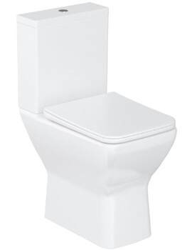 Britton Shoreditch Square White Rimless Close Coupled Wc Pan With Soft Close Seat And Cistern