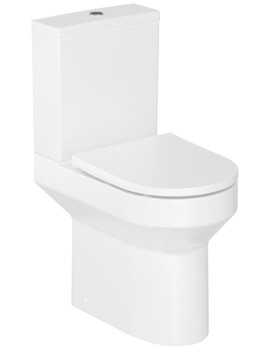 Britton Shoreditch White Round Rimless Close Coupled Wc Pan With Soft Close Seat And Cistern
