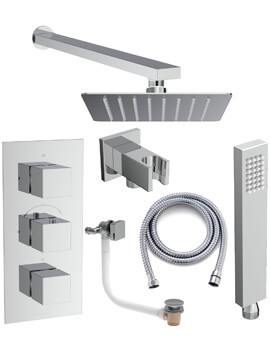 Saneux Tooga 3 Outlet Thermostatic Valve With Shower Kit - Image