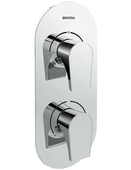 Hourglass Thermostatic Recessed Dual Control Chrome Valve With Diverter