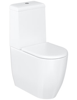 Britton Milan Rimless Close Coupled White Wc Pan With Slimline Seat And Cistern