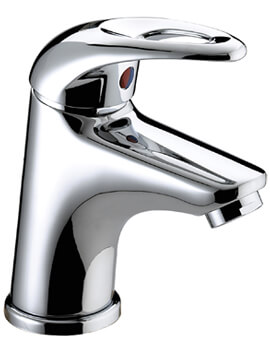 Java Cloakroom Chrome Basin Mixer Tap With Clicker Waste