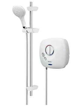 Hydro-Power White Thermostatic Power Shower