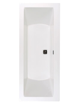 Aqua Chic2 Square Double Ended Straight Acrylic White Bath - Sizes Available - Image
