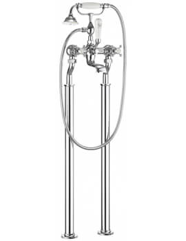 Crosswater Belgravia Crosshead Chrome Bath Shower Mixer With Kit And Legs - Image