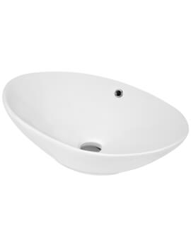 Hudson Reed Vessel 588 x 390mm Oval Countertop Basin White - Image