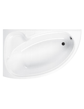 Carron Dove 5mm Acrylic White Corner Bath 1550 x 950mm - Image
