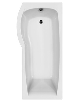 Carron Delta P-Shaped White Shower Bath 1600 x 700-800mm - Image