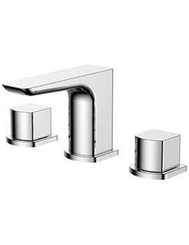 Sabre 3 Hole Basin Mixer Tap Chrome And Click Clack Waste