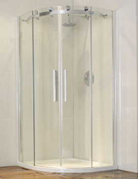 Aquaglass Plus Frameless 8mm 2 Door Offset Quadrant Enclosure - Image
