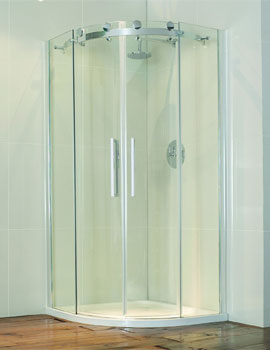 Aquaglass Plus Frameless 8mm 2 Door Quadrant Enclosure - Image