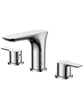 Vido 3 Hole Basin Mixer Tap Chrome With Click Clack Waste