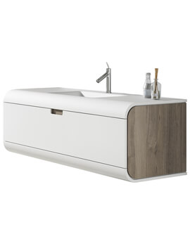 Aqua Sunne 1 Drawer Wall-Hung Vanity Unit With Solid Surface Basin - Image