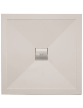 Crosswater Square 25mm Stone Resin White Shower Tray And Waste - Image