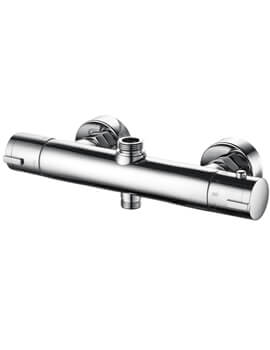 Saneux Cos Exposed  Chrome Thermostatic 30mm Round Bar Shower Valve - Image