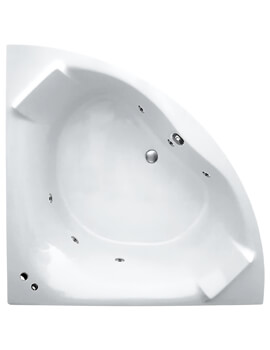 Luxe 1400mm Corner Whirlpool Bathtub With Built-In Headrest
