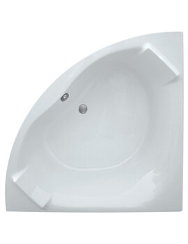 Aqua Luxe 1400mm White Corner Bathtub With Built-In Headrest