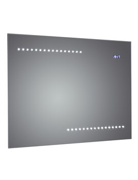 Frontline Quay 800mm Bevel-Edge LED Mirror With Clock And Demister Pad - Image