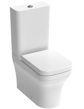 Indigo Gloss White Close Coupled Rimless WC Pan With Cistern And Soft Close Seat