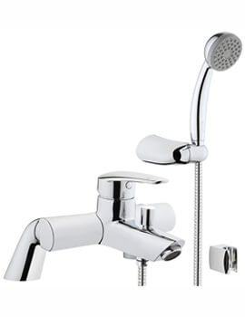 VitrA Dynamic S Chrome Bath Shower Mixer Tap With Shower Kit - Image