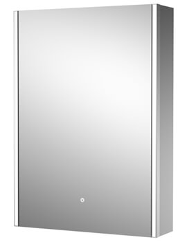 Hudson Reed Meloso 500 x 700mm Silver Single Door Mirror Cabinet - Image