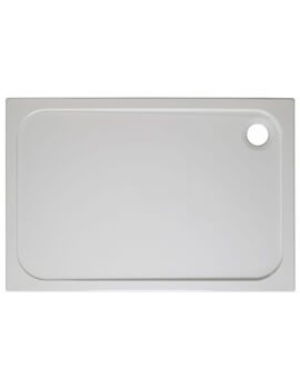 Rectangular 45mm White Stone Resin Low Level Tray With Waste