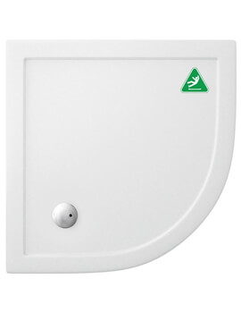Crosswater Quadrant 35mm Anti-Slip Acrylic White Shower Tray - Image