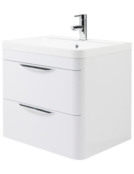 Nuie Parade 500mm High 2 Drawer Wall Hung Cabinet And Basin - Image