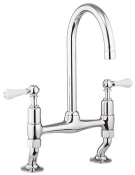 Crosswater Belgravia Dual Lever Chrome Kitchen Sink Mixer Tap - Image