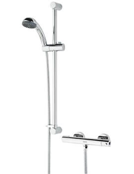 Bristan Zing Safe-Touch Thermostatic Cool Chrome Shower Valve With Riser Kit - Image