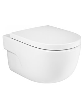 Roca Meridian-N Vitreous China Wall-Hung White Rimless WC With Horizontal Outlet - Image