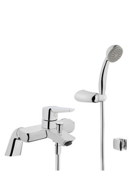 Solid S Deck Mounted Chrome Bath Shower Mixer Tap With Kit