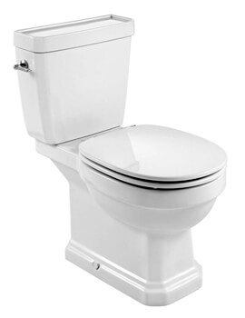 Roca Carmen Close Coupled White Rimless Toilet Pan With Cistern And Soft Close Seat - Image