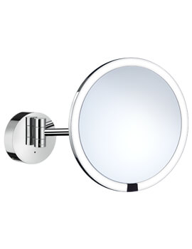 Smedbo Outline Polished Chrome Shaving Make-Up Mirror With LED Technology - Image