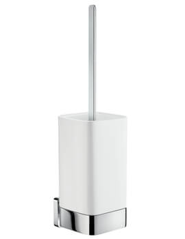 Ice 370mm Height Polished Chrome Toilet Brush With Container