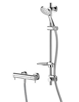 Kiri MK2 Cool To Touch Chrome Thermostatic Bar Shower Valve With Shower Kit