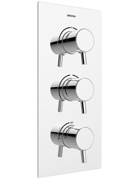 Prism Thermostatic Recessed 3 Handle Control Shower Valve With 2 Outlet Diverter And Stopcock