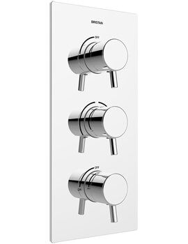 Prism Thermostatic Recessed 3 Handle Control Shower Valve With Integral Twin Stopcocks