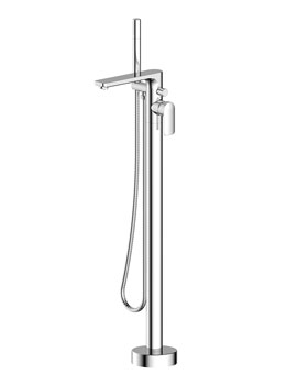 Pura Suburb Chrome Floor Mounted Bath Shower Mixer Tap With Handset