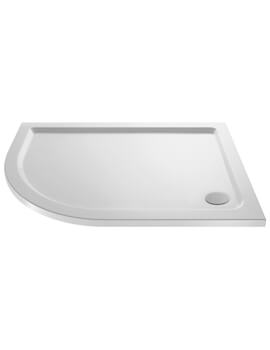 Hudson Reed Pearlstone 40mm Slimline ABS Acrylic Offset Quadrant Shower Tray - Image