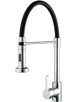Liquorice Chrome Sink Mixer Tap With Pull Out Hose