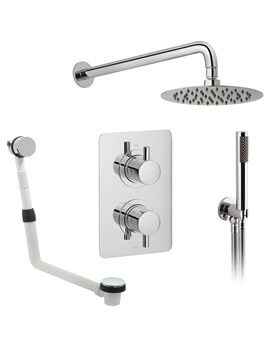 Celsius 3 Outlet Chrome Thermostatic Valve With Aquablade Head And Zoo Kit
