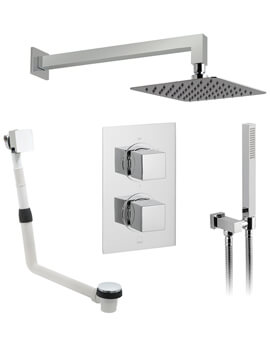 Vado DX 3 Outlet Chrome Thermostatic Valve With Aquablade Head And Mix2 Kit - Image