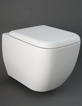 RAK Metropolitan Wall Hung WC Pan With Soft-Close Seat White - 525mm Projection