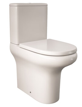 RAK Compact Deluxe 455mm High White Rimless Close Coupled Fully BTW Close Coupled Toilet - Image