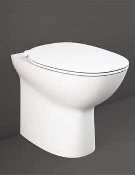 RAK Morning Rimless Back-To-Wall Floor Mounted White Toilet With Soft Close Seat - Image