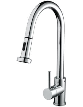 Apricot Chrome Kitchen Sink Mixer Tap With Pull Out Spray